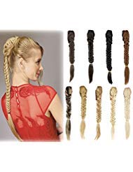 Long Fishtail Braid Ponytail Synthetic Extension Clip in Ponytail Hairpieces with a Jaw/Claw Clip Dark Brown