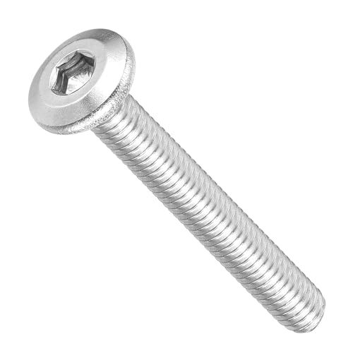 Image of METALLIXITY Flat Head Hex Socket Cap Screws Bolts(M4-0.7x30) 50Pcs, 304 Stainless Steel Hex Socket Furniture Bolts Screws - for Furniture Woodworking Project, Silver Tone