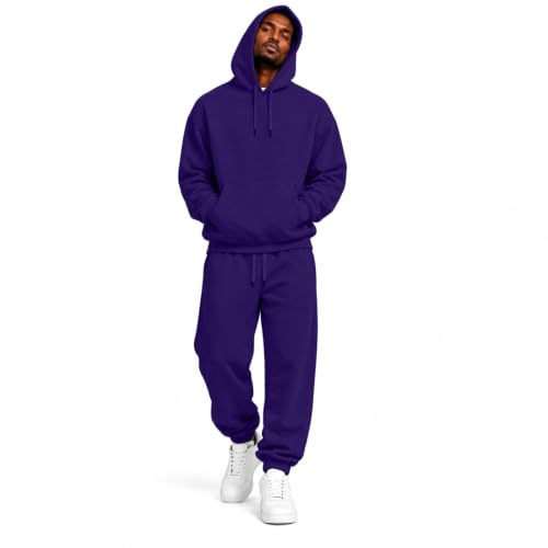Elneeya Mens Sweatsuits Oversized Jogging Suits Fall Exercise Two Piece Set