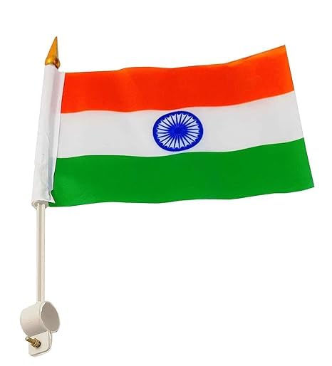 ARYANSH Shoppe Indian Tricolor Flag for Bike and Scooty Trianga Flag with Stand/Independence Day/Republic Day Celebration (Pack of 1)