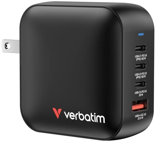 Verbatim Mini GaN Charger 100W, Drinnen, AC, Schwarz Verbatim Mini GaN Charger 100W, Drinnen, AC, Schwarz