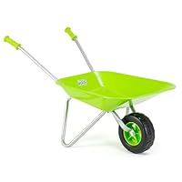 Little Roots Kids Wheelbarrow, Gardening Toys, Metal Frame, Plastic Tray, and Rubber Handles for Educational Outdoor Play