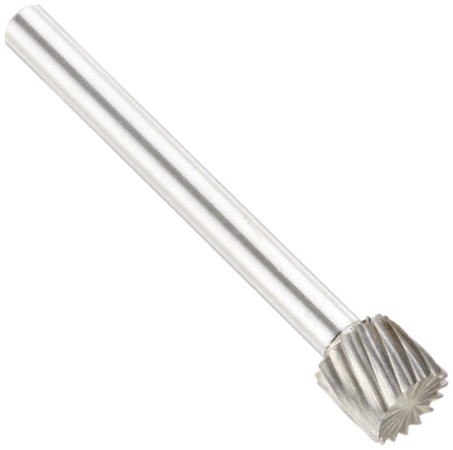 Image of Drill America SB-51 Carbide Burr /Rotary File Cylindrical End-Cut Double Cut for Die Grinder 1 /4 inch Dia. x 3 /16 inch Cut Length with 1 /8 inch Shank and 1-11 /16 inch Overall Length, DUL Series