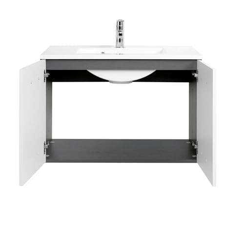 Held Möbel 552.2134 Waschtisch 80, Holzwerkstoff, graphitgrau, 48 x 80 x 54 cm