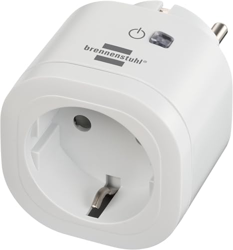 Brennenstuhl Connect Smart Plug WA 3600 XS02 (prise intelligente 2,4 GHz compatible avec Alexa et Google Assistant, Matter, prise intelligente avec minuterie, application gratuite)