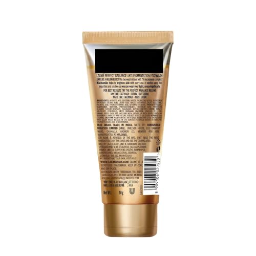 Image of Lakme Perfect Radiance, Pigmentation Treatment Kit, Facewash 50g + Serum 15ml + Day Creme 50g, for Uneven Skin Tone, with Niacinamide, Enhances Natural Radiance, Complete 3-Step Skincare Regimen, for Women, Pack of 3