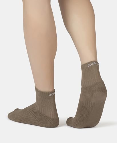 Image of Jockey 7036 Men's Compact Cotton Terry Ankle Length Socks With StayFresh Treatment Timber Wolf FREE SIZE