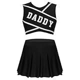 Ajuste perfecto: abraza a tu animadora interior con este uniforme de animadora para mujer. La camiseta corta sin mangas con cuello redondo y el diseño de moda hacen que sea una opción elegante para cualquier evento. El ajuste a medida garantiza una apariencia perfecta, dejándote sentir segura y lista para animar a tu equipo a la victoria