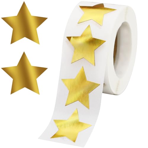 500 pegatinas de estrella doradas de 1 pulgada, autoadhesivas, pegatinas decorativas de estrella, pegatinas decorativas de recompensa, pegatinas de recompensa para álbumes de recortes, tarjetas de