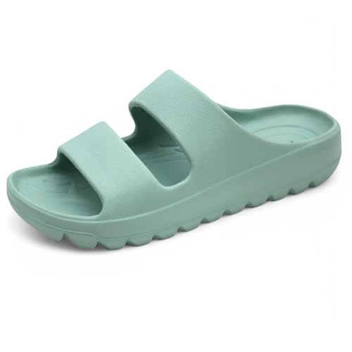 Image of SVAAR Soft EVA Double Strap Slippers for Men | Stylish Anti-Skid Slides with Arch Support & Bouncy Sole | Lightweight Indoor Outdoor Comfort