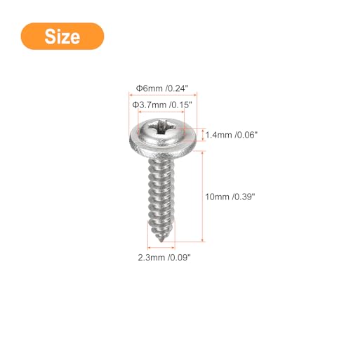 Tornillo Autorroscante Phillips ST2.3x10mm 100pcs Acero Inoxidable miniatura 2