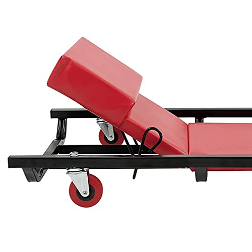 SIO Camilla de Mecánico Ajustable con Respaldo | Cama Deslizante para Taller Profesional con Ruedas Giratorias y Estructura Metálica Reforzada | Soporte hasta 150 kg