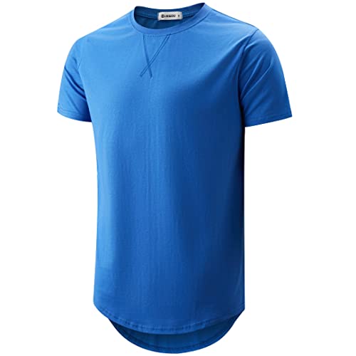 Image of KLIEGOU Men's 100% Cotton Longline T-Shirt, Pre-Shrunk Soft