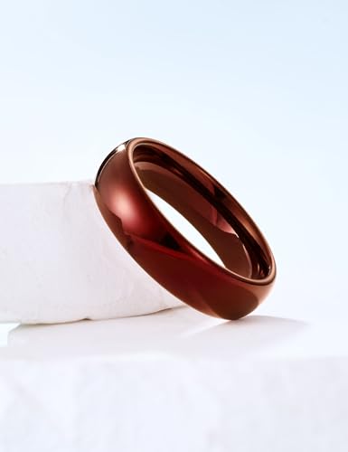 Image of King Will Men's Women's Tungsten Carbide Ring 24k Gold Plated Rose Gold Plated Domed Polished Finish Wedding Band