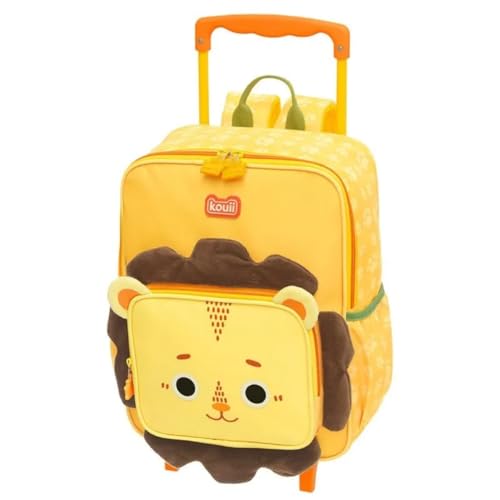 Mochila Escolar Infantil Bolsa c Rodinhas Menino Leão