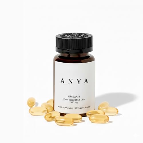 Image of ANYA Omega 3 with 300mg DHA and EPA, Clean Ingredients, Non-GMO, 100% Vegan, Gluten, Soy, and Dairy Free. Supplement for Women, Prenatal Postnatal Vitamin for Breastfeeding and Lactation Support