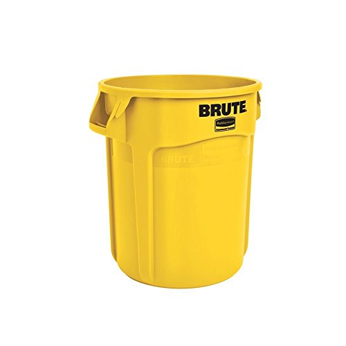 Rubbermaid Commercial Products 2620 Brute - Cubo de basura con tapa deslizante, capacidad de 75.7 l, amarillo