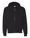 Hanes ComfortBlend EcoSmart 50/50 Full-Zip Hood, Black, Large