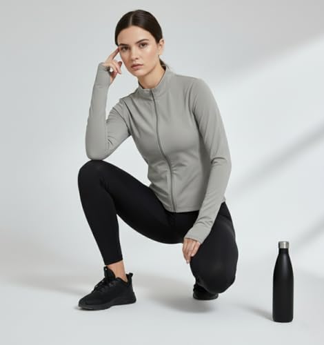 Image of PUMP'D Women's Jacket | Slim Fit | Thumb Hole Open Sleeve | With zipper | Perfect for workout