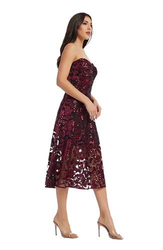 Dress the Population Women's Sadie Fit and Flare Midi Dress2
