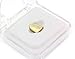 Couture Jewelers- Solid Gold Plated Grillz Single Front Top or Bottom Mouth Tooth Cap, Hip Hop Plain Teeth Bling Slug for Women and Men