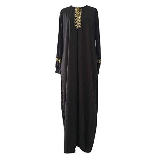 Little Story Muslim Clothes,Women Plus Size Print Abaya Jilbab Muslim Maxi Dress Casual Kaftan Long Dress Black Women Clothing