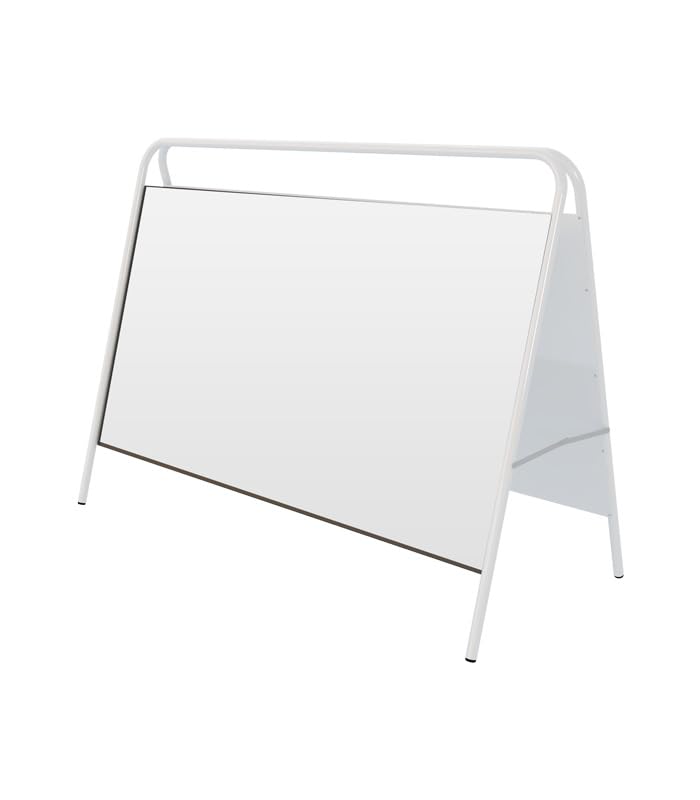 Caballete Publicitario Blanco, Soporte para Anuncios Doble Cara, Expositor para Publicidad, Valla Publicitaria