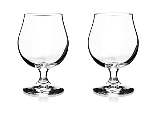 North Mountain Supply Belgian Beer Glasses - for Strong/Dark Ales and Belgian IPAs Drinking - 16 Ounces - Set of 2
