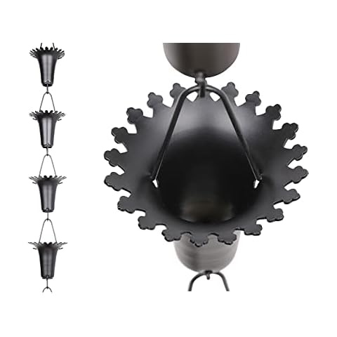 Rain Chain Cup Edge Cut Aluminum 8.5' ft. # 90146 Cover