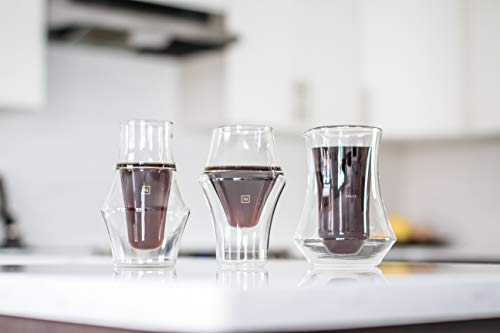 KRUVE Pique Coffee Carafe - Elegant Double-Wall Glass Design, 10oz (300ml) Capacity for Perfectly Brewed Coffee, Ideal for Entertaining Guests, Keeps Your Brew Hot and Hands Cool