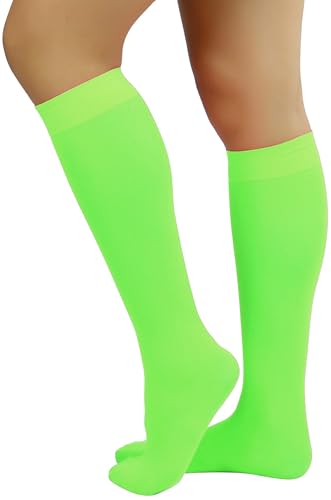 Image of ToBeInStyle Women's Opaque Knee High Nylon Fashion Socks Solid & w /Front Satin Bow