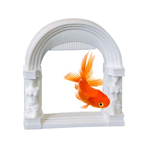Hikiwin Fish Aquarium Decor Ornaments Aquarium Minimalist Decorations Small Accessories European Roman Style Architecture Statue Fish Tank Landscape Ornament White 1 Piece