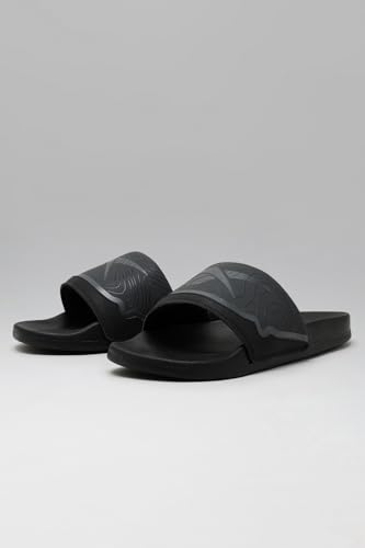 Image of Pu Slide Forel Slide - Men Black Sandals & slippers