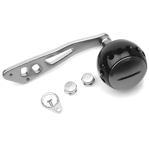 Mango de carrete de pesca de aleación de aluminio de 3.7 pulgadas, manivela de un solo brazo para spinning, baitcasting, carretes de arrastre, perilla de 1.65 pulgadas