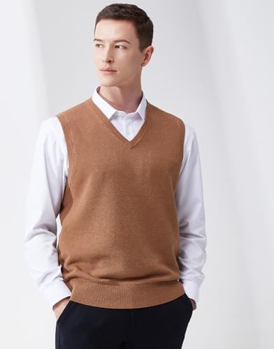 Men's V-Neck Sleeveless Pullover Sweater Slim Fit Casual Sweater Vest3