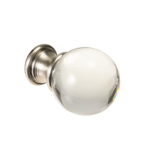 Image of Lighting Lamp Finials 1-1 /2 In High, 1 /4-28 In Base Ball for Shade, Top Screw, Table Lamps, Floor Lamps, Topper Knob, Glass Crystal Clear 2PCS