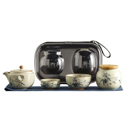 Juego de té Chino Kungfu portátil con tetera de cerámica y dos tazas