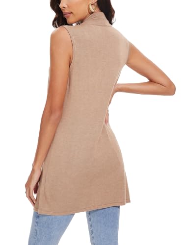 Image of Spicy Sandia Womens Sleeveless Long Knit Cardigan Vest | Open Front, Dressy Casual, for Office Work, Spring Fall 2026 Trendy