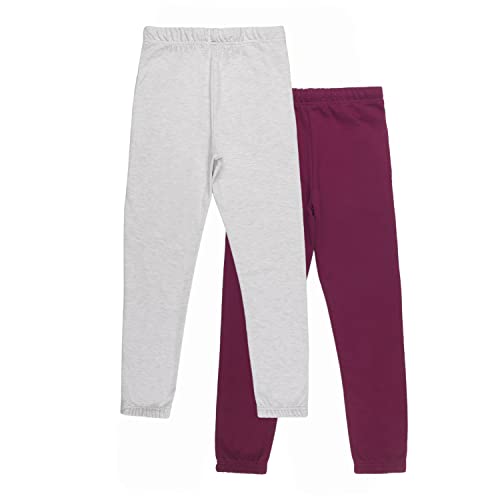 Image of Alan Jones Clothing Girls Mid Rise Pack of 2 Joggers Track Pants | Side Pockets | Elastic Waist with Drawstring | Regular Fit