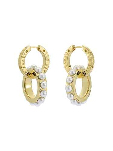Ted Baker London Lorrie Double Link Drop Earrings for Women (Gold/Pearl)2