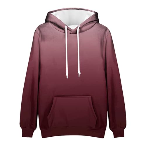 Fleece Gradient Color Sweatshirt for Men Drawstring Soft Hoodies Casual Fall Winter Warm Outfit Pullovers with Pocket4