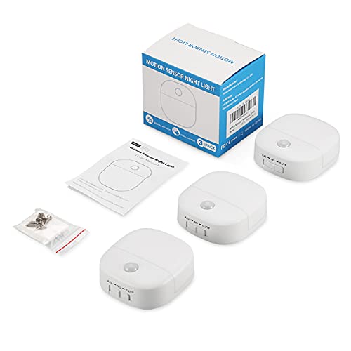 Amir (Upgraded Version Motion Sensor Light, 3 Modes Battery-Powered Led Night Light, Wall Light, Closet Lights, Safe Lights For Stairs, Hallway, Bathroom, Kitchen, Cabinet (White - Pack Of 3) #TOP7