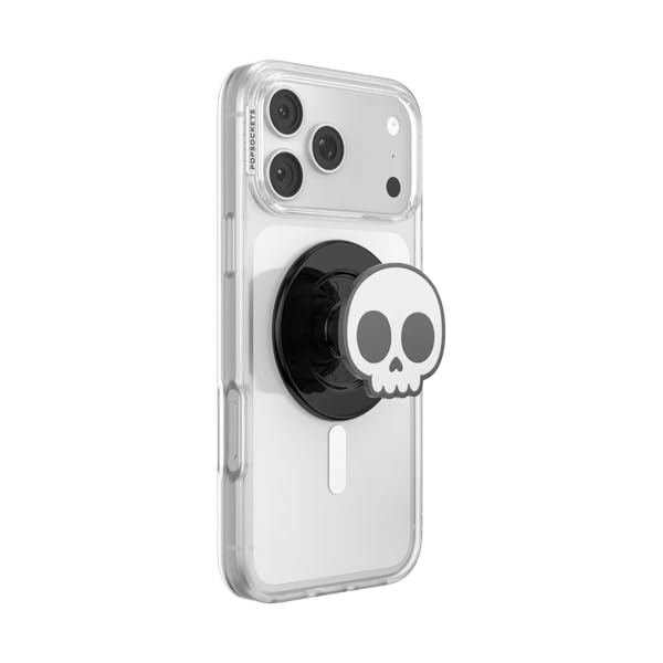 PopSockets Agarre de teléfono para MagSafe, Soporte magnético, Huesos | Extraíble, para Kindle/Android/iPhone, con imán, gótico, calavera, gótico, teléfono, mujer