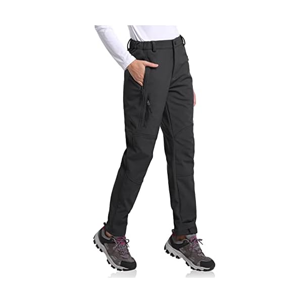 BALEAF Women's Hiking Pants Fleece Lined Waterproof Cold Weather Insulated Ski Snow Pant Warm Winter Soft Shell