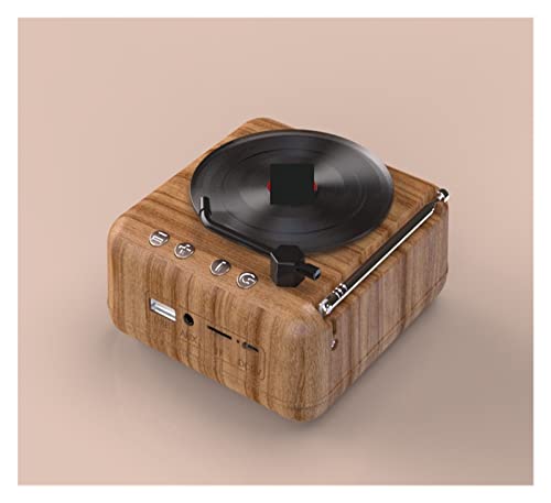BGTSF Tocadiscos de Vinilo, Altavoz con Disco de Vinilo atómico, fonógrafo Vintage Creativo, Regalo de Radio estéreo,Entretenimiento,Decoración(Brown)