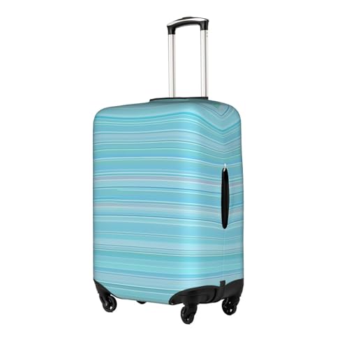 Blue Striped Print Protective Suitcase Cover Washable Travel Luggage Protector with Concealed Zipper2