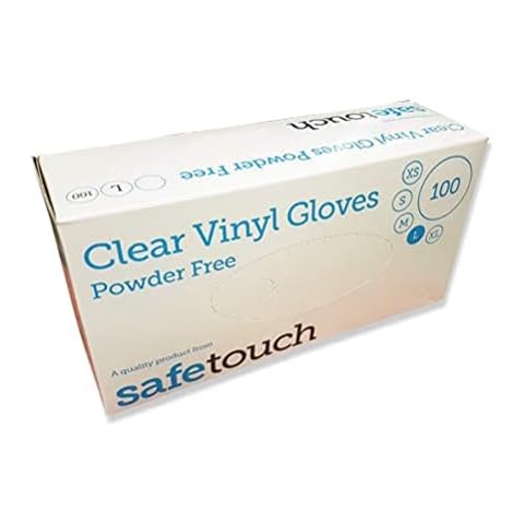 SafeTouch 50000013 Powder Free Clear Vinyl Gloves, X-Large (Pack of 100) Cover
