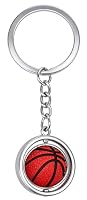 Moydolo 3D Rotierende Schlüsselanhänger Basketball Geschenke, Basketball Anhänger Schlüssel Deko für Jungen, Sportfan, Kinder