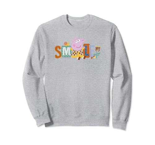 Sweatshirt Peppa Pig brodé pour enfant en coton doux motif plantes et animaux