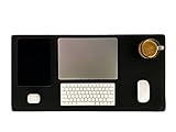 Generic, Leather Desk Pad, Non Slip Felt Backed Desk Mat with Stitched Edges, Large Size Mouse Pad 31.5x15.7, Black